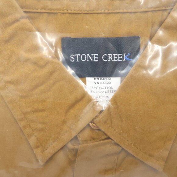 NWT Stone Creek Mens Button Up Shirt Size XL Brown Twin Breast Pockets - Picture 5 of 7